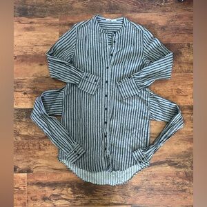 Derek Lam 10 Crosby Cotton Striped Button-Up Tunic Shirt dress Gray Women's 6